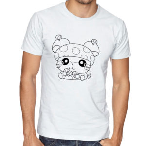 Cute Cartoon Mashrooms White Tshirt