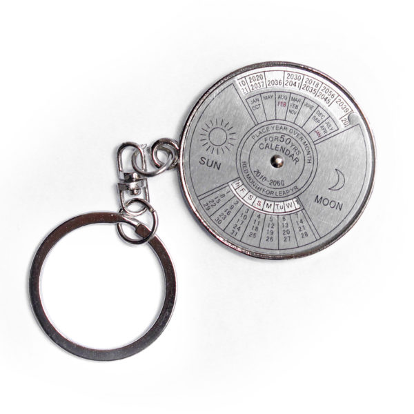 50 Years Calendar Silver Key Chain