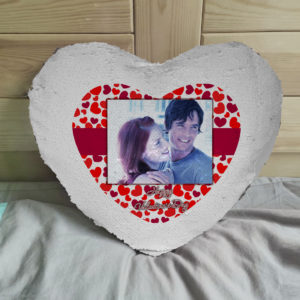 Personalized Heart Magic Pillow White