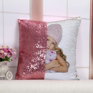 Personalized Square Magic Pillow Pink